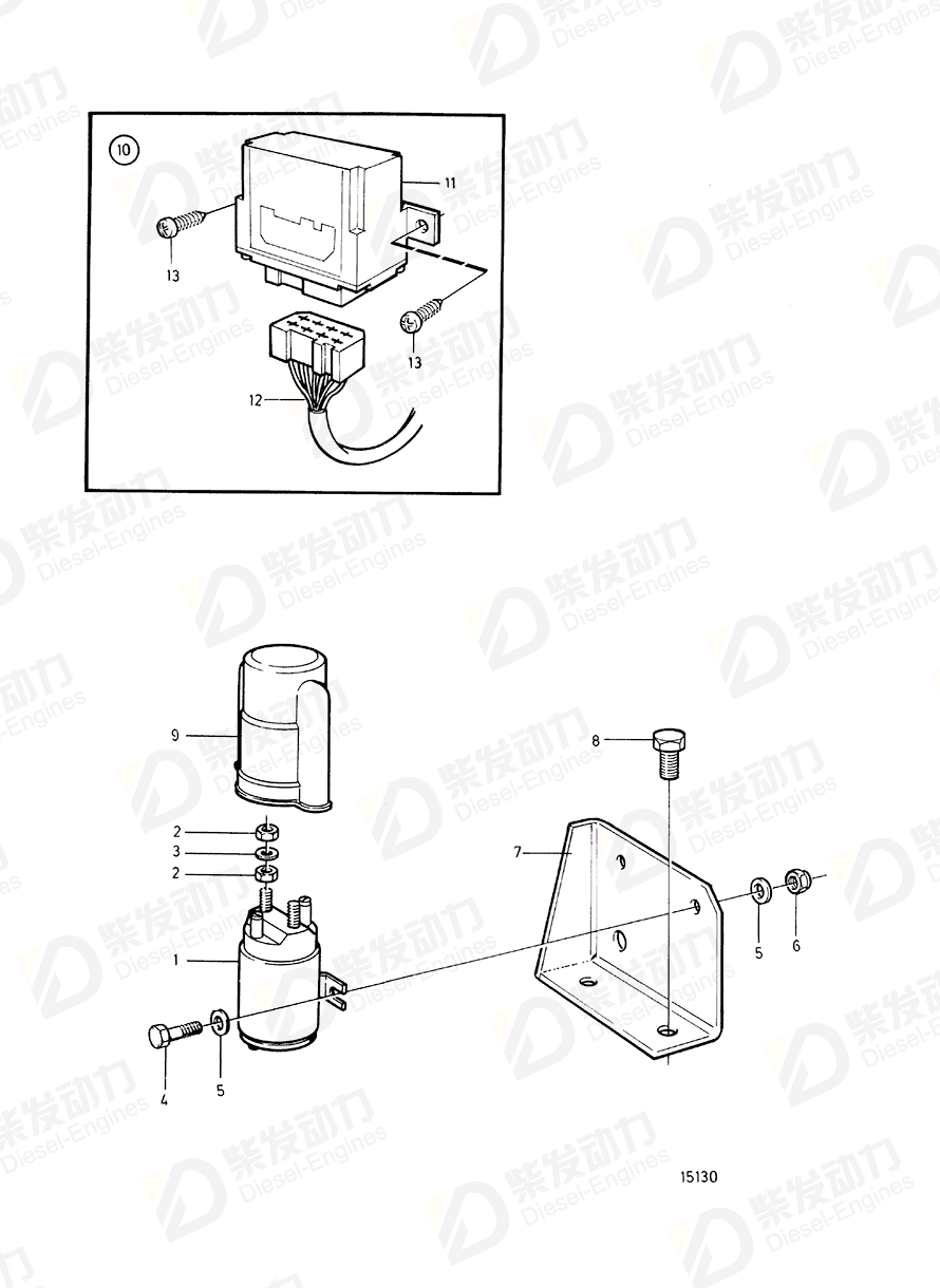 VOLVO Timer relay, starter element 872613 Drawing